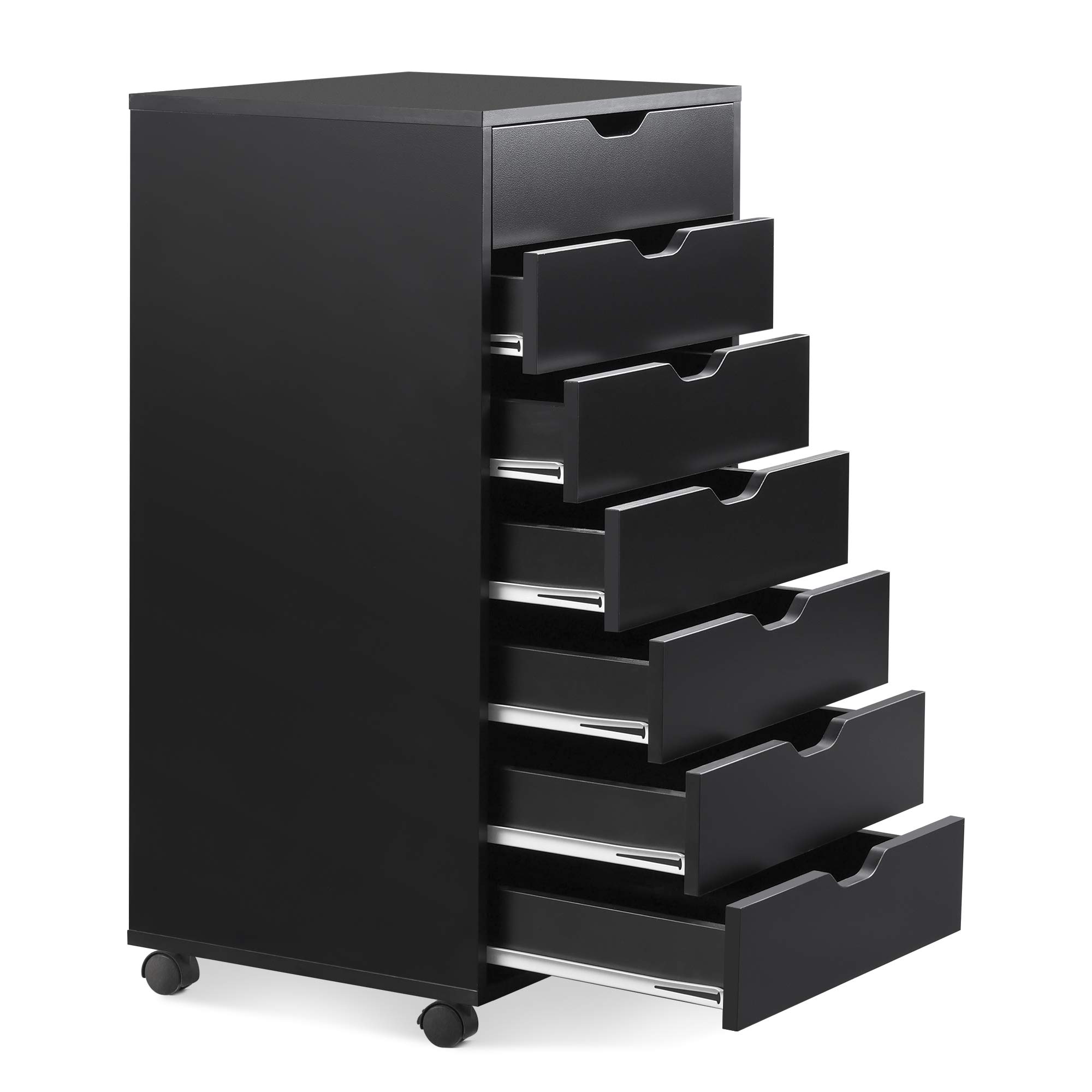 DEVAISE 7Drawer Chest, Wood Dresser Organizer with Removable Wheels