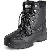 POLAR Mens Thinsulate Fully Lined Waterproof Deep Tread Durable Rubber Shell Thermal Winter Rain Snow Boots