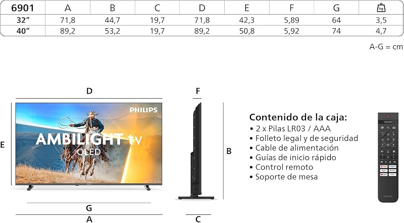 Ambilight TV 32PQS6901/12 32 Inch FHD QLED Smart TV — foto 3 de 8