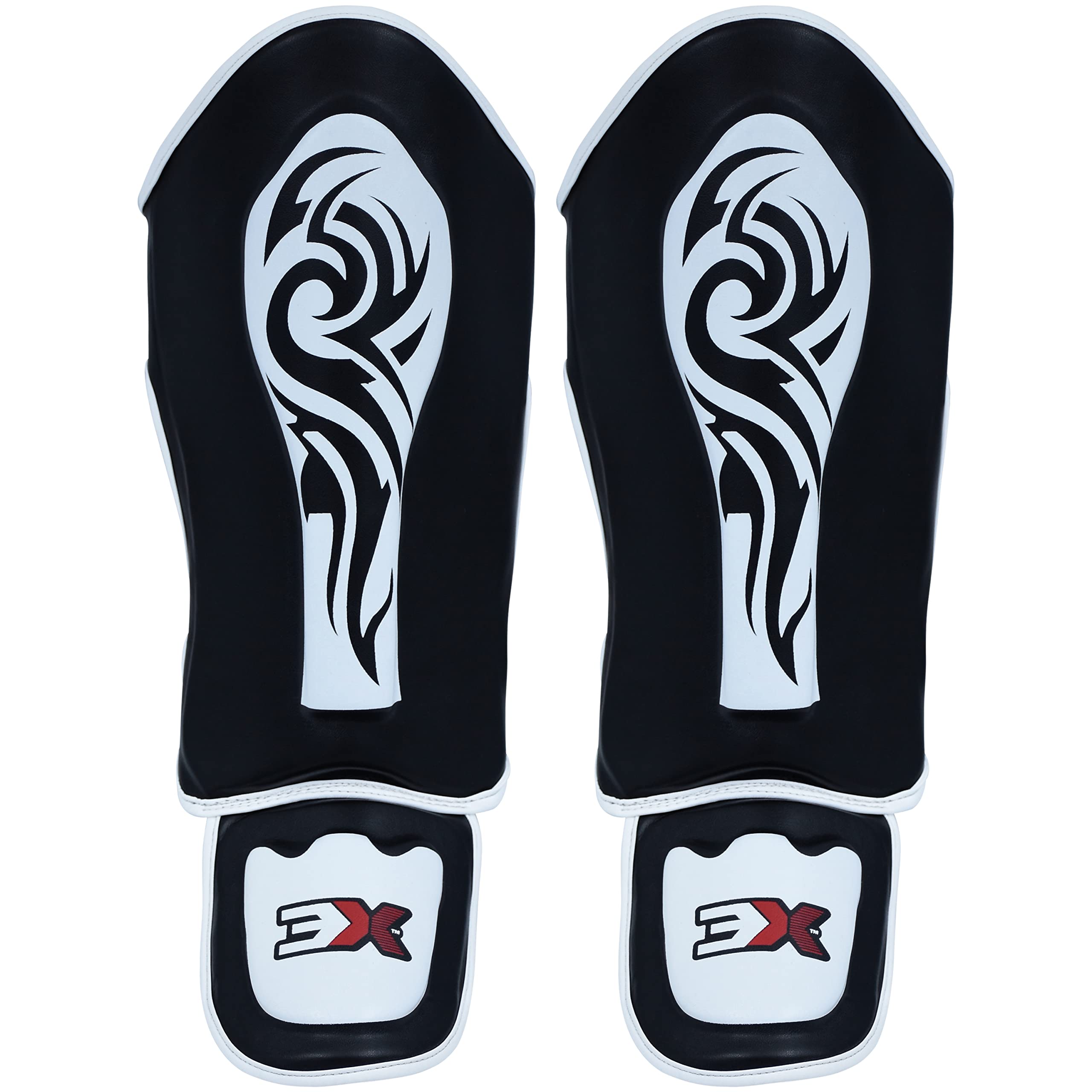 3X Sports Kids Muay Thai Shin Instep Guards - Durable Foot Protector, Lightweight Padding, Adjustable Straps, Shock Absorbing Foam, Easy Fit Sparring Training Gear, BJJ Karate Boxing Taekwondo