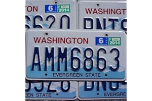 GENERIC Authentic License Plate - All 50 States + Territories License Plate Tags in Good Condition, Great for Decoration, Art Projects, Garages, Unique Gifts, Man Caves. (Washington State)