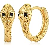 BENEIGE Snake Hoop Earrings 14K Gold Plated Huggie Dangle Earrings for Women Handmade Hypoallergenic Jewelry