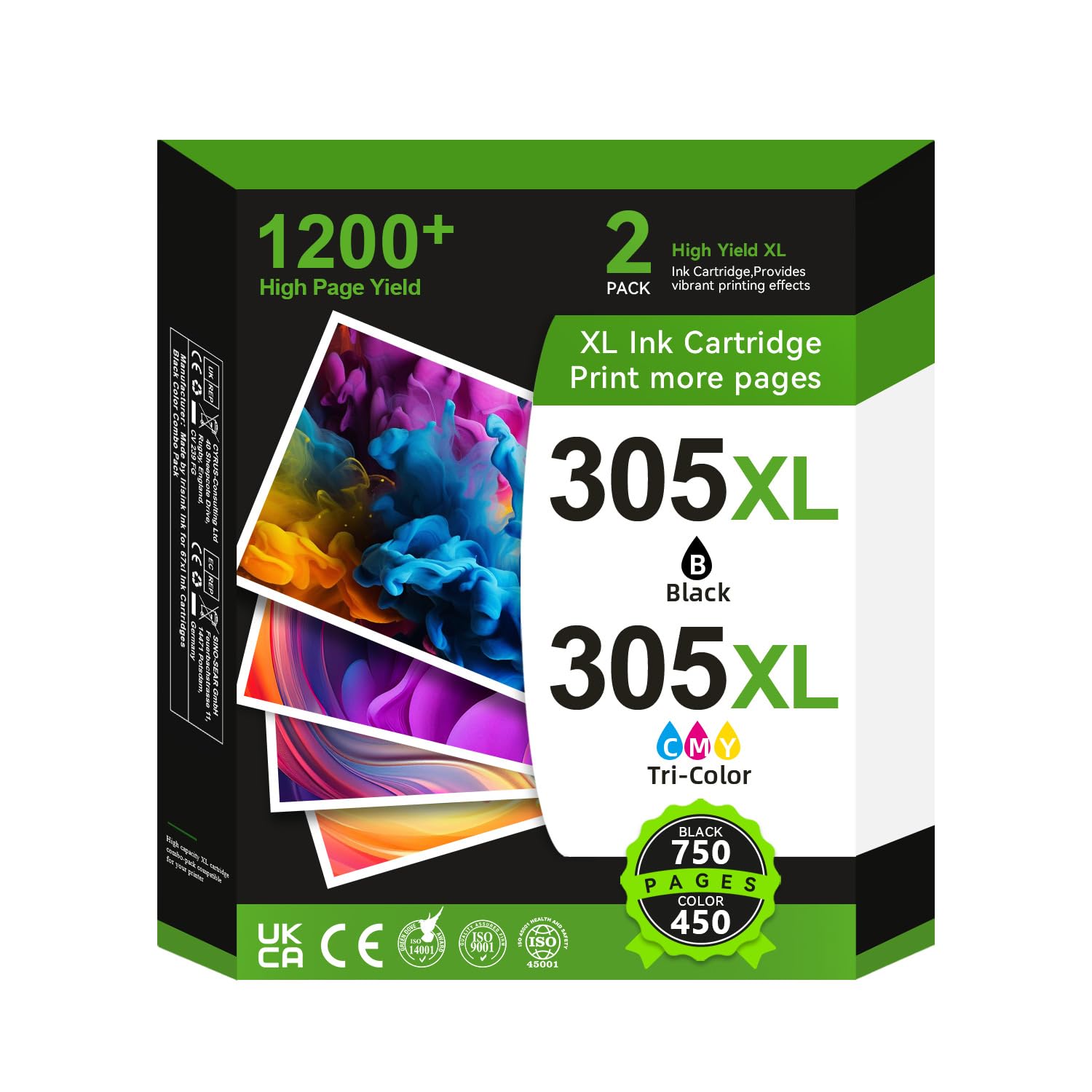 305XL Ink Cartridges Black and Colour Replacement for HP 305 Printer Cartridges for HP DeskJet 2700 2710 2720e 2722e 4110e Deskjet Plus 4100 4130e Envy 6000 6010e 6020e 6030e Envy Pro 6400 6420