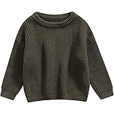 Yoawdats Toddler Baby Girl Boy Long Sleeve Knit Sweater Cute Round Neck Pullover Fall Winter Warm Tops Clothes