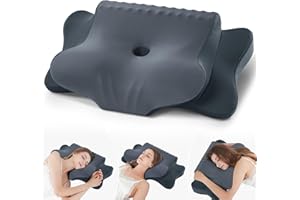 FAIORD Cervical Pillow for Neck Pain Relief - Cooling Ergonomic Dual-Sided Orthopedic Neck Pillow with Ice Silk Pillowcase, Breathable Memory Foam Contour Pillow for Side, Back, Stomach Sleepers