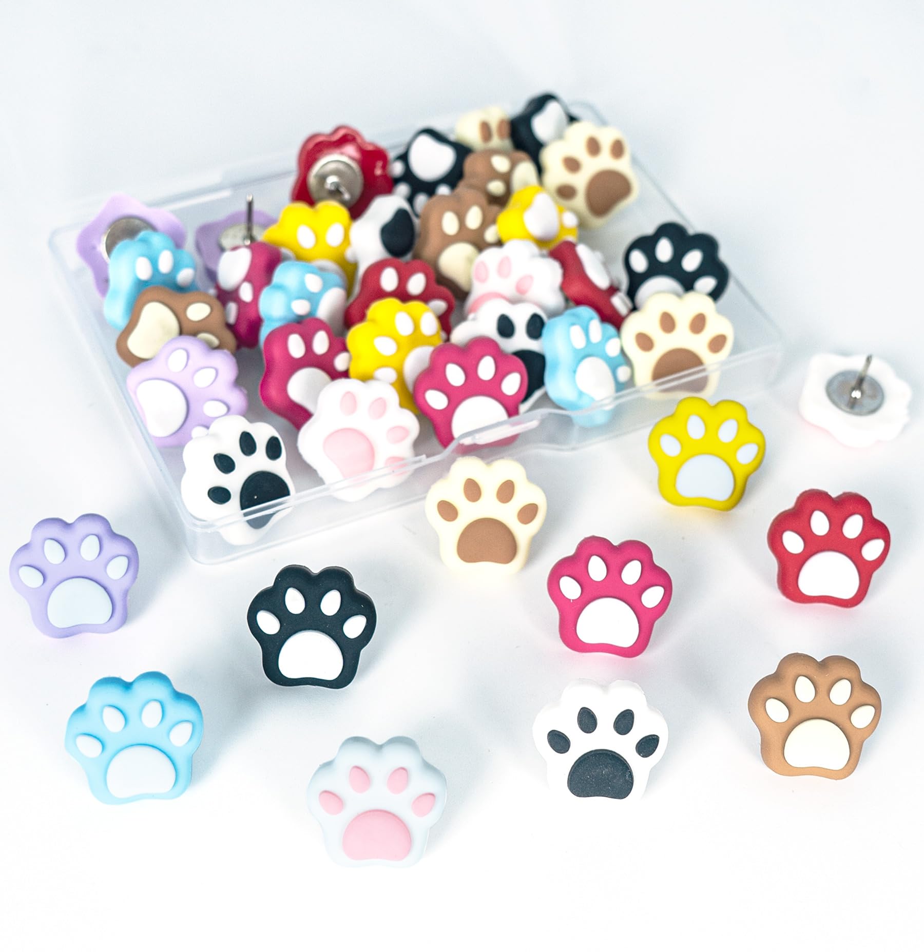Photo 1 of 30Pcs Push Pins for Bulletin Board, Cute Push pins,Decorative Thumb Tacks, Cork Boards for Walls, for Women Office Decor,Classroom Decor,Cubical Decor,Home Decor (30-Cat Paw)