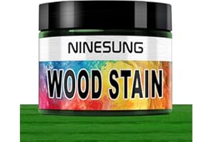NINESUNG Red Wood Stain | Colored Wood Stain for Indoor and Outdoor Furniture | Fast Drying Water Based Stain for Wood | 2 Ounces Wood Dye (Green, 2 Ounces)