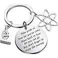 FUSTMW Science keychain Chemistry Science Gift Atom Microscope Keychain Scientist Gift