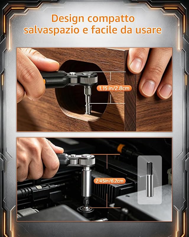 Set cacciavite a cricchetto mini 24 in 1 Jorest per spazi ristretti