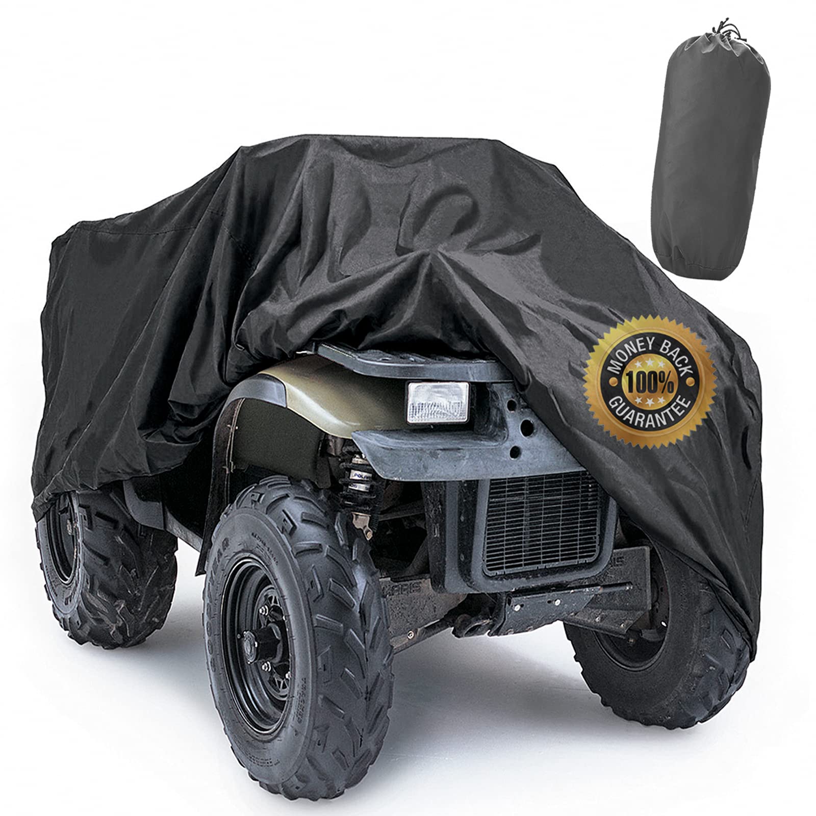 ATV Vehicle Covers Outdoor Storage Water Resistant, 300D Heavy Duty 4 Wheeler Cover Fit All Weather - Universal Size
