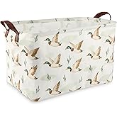 Mallard Duck Storage Basket - Mallard Duck Room Decor, Cute Waterproof Laundry Basket Storage Bin Collapsible Nursery Hamper Toy Box Decorative Hunting Decor for Bathroom Nursery Room Bedroom