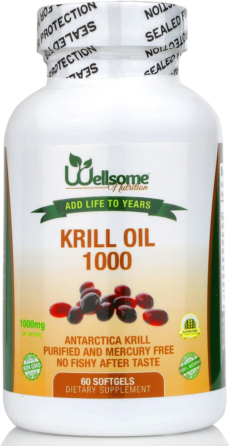 Pure Antarctic Krill OilContains DHA & EPA Omega 3s & Phospholipids
