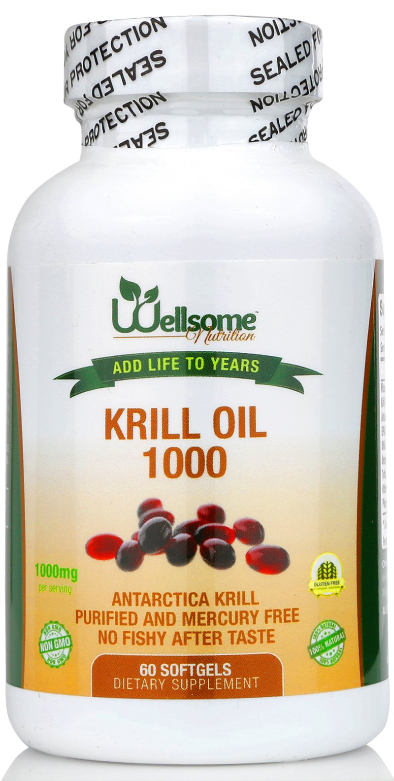 Pure Antarctic Krill OilContains DHA & EPA Omega 3s & Phospholipids