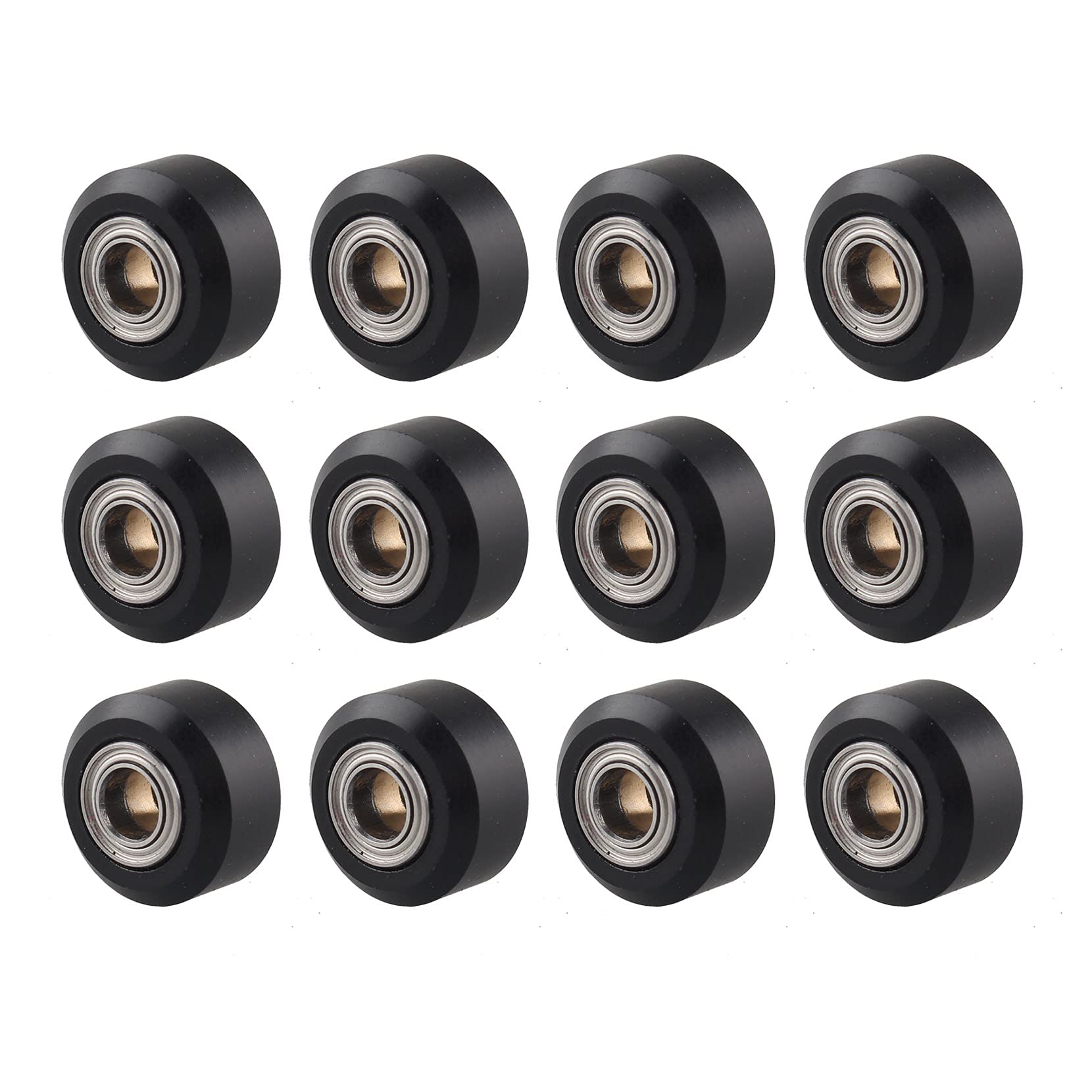 Jopto 12PCS POM Wheel Pulley Wheels, Plastic Linear Bearing Pulley Passive Round Wheel Roller Small POM Models for 3D Printer