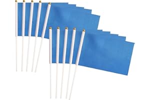 TIBIJOY Blue Stick Flags, 50 Pack Hand Held Small Blue Flags On Stick,Perfect Decorations Themed Party,Sports Clubs,Festival Events,Garden,Golf Course,Playground,Flower Pot
