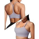 Sports Bras for Women, Workout Yoga Racerback Low Back Low Impact Gym Halter Tops, White Strappy Padded Spaghetti Strap Running Athletic Outdoor Supportive Backless Bralette Multipack Bras Purple S