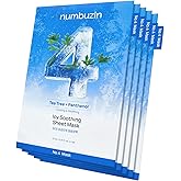 numbuzin No.4 Sheet Mask | Icy Soothing Sheet Mask | Instant Cooling, Hydrating with Tea Tree Extract, Bergamot Leaf Extract | Soothes, Relieves Heated Skin | Korean Skincare | 5 sheets
