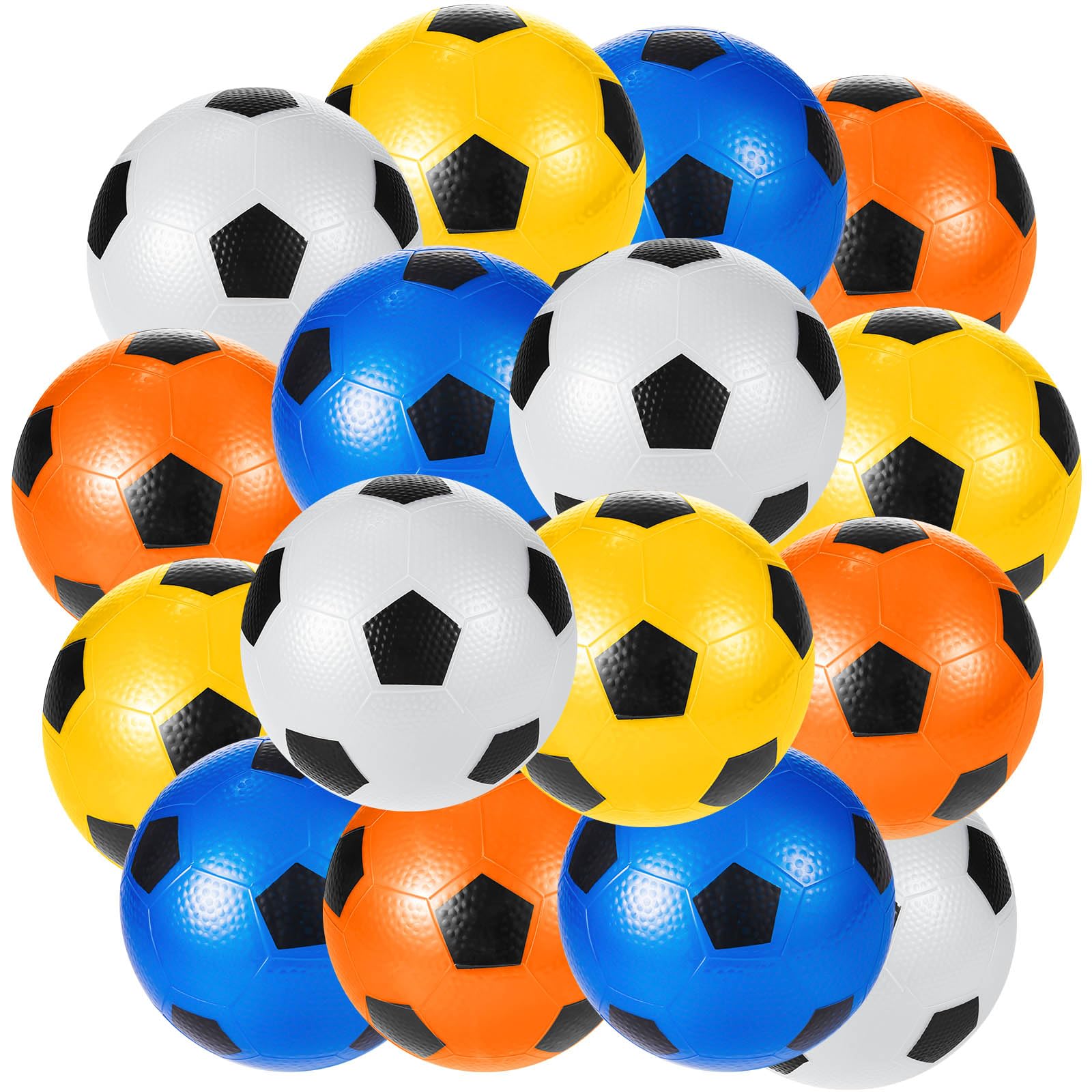 Photo 1 of Sumind 16 Pieces Inflatable Soccer Bouncing Ball Inflatable Bouncy Toys Balls for Outdoor Adults Pet Party Supplies (6.3 Inch,White,Yellow,Blue,Orange)