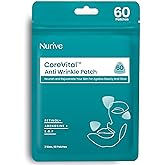 NURIVE Advanced Wrinkle Patches 60ct Smile Line, Frown Line Wrinkle Patches for Facial Korean Skin Care Face Wrinkle Tape Invisible Overnight with Retinol & Collagen (Small (Face))