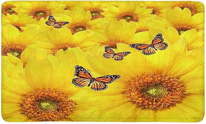 Alfombra Del Piso Girasoles Amarillos Atop One Another Decoración