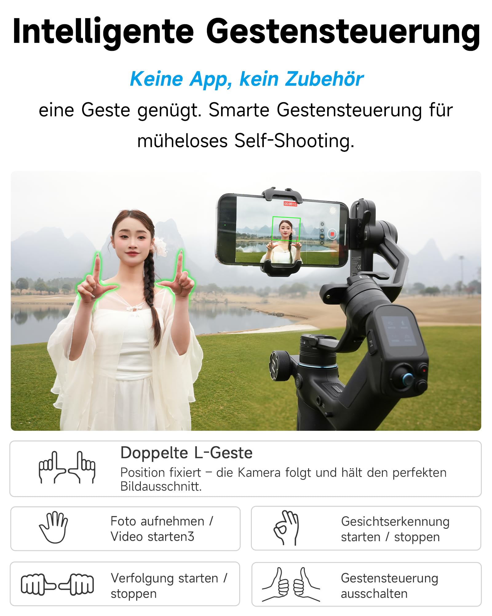 FeiyuTech [Offiziell] SCORP Mini 3 Pro All-in-One Gimbal – 3-Achsen Stabilizer mit abnehmbarem Fernbedienungsgriff, AI Gesichtserkennung & Vertikalmodus, für Canon/Sony/Fujifilm/Nikon/Handy/Actioncam 4