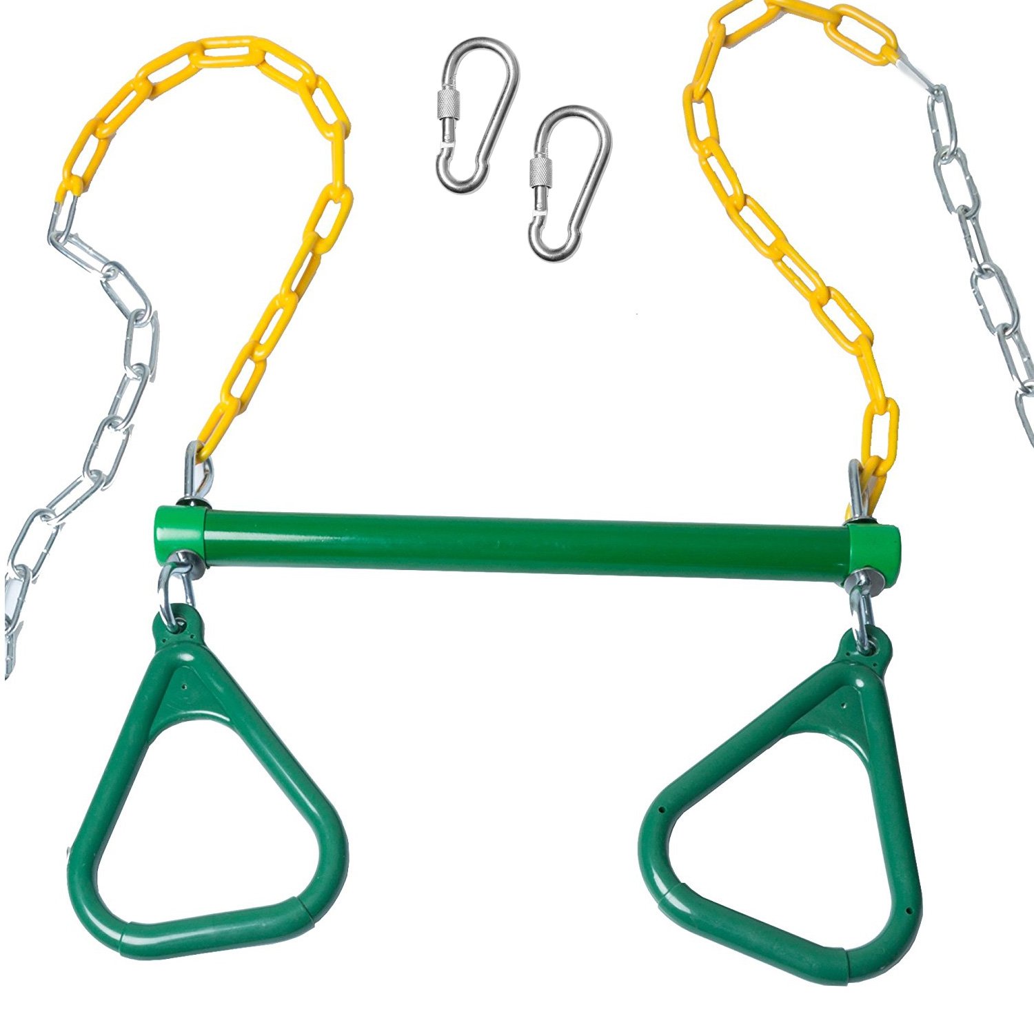Trapeze Bar with Rings for Swing Set Outdoor Playground Equipment