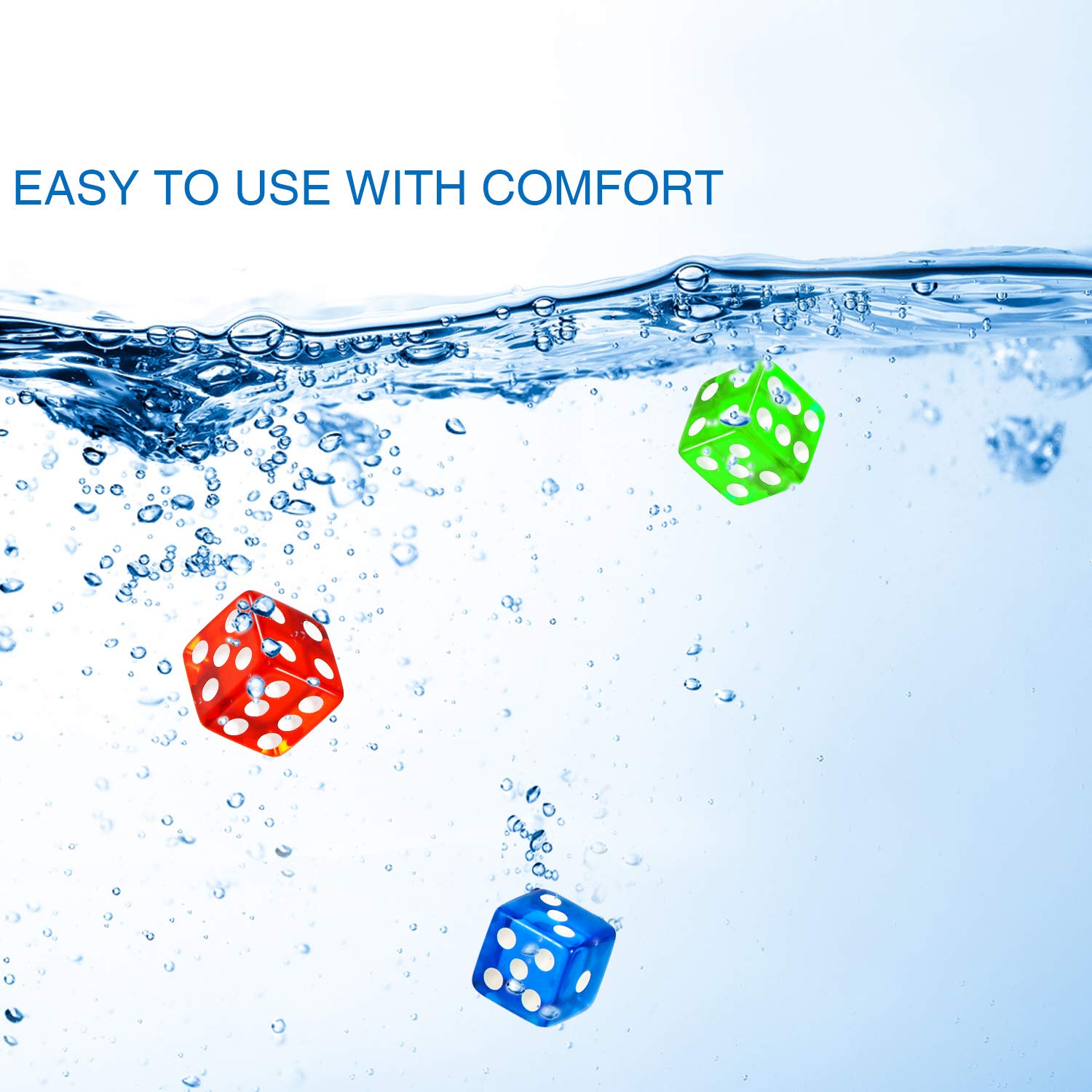 [50 Pieces] 6-Sided Games Dice Set, Colored Dice with Black Velvet Pouches for Games, Like Board Pastime‌, Math Contest, Party Favors(Purple, Blue, Green, Red, Yellow, Transparent Square Edge)