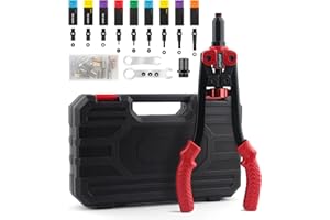 DIFFLIFE Rivet Nut Tool, 13" Rivet Nut Gun with a Step Drill Bit & 15 Rivet Nuts Assortment Kit, Nut Tool with 9 Metric Mandrels Incl.