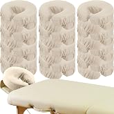 Macarrie 24 Pcs Massage Table Face Cradle Covers Microfiber,Beige | Reusable Oil-proof Massage Head Rest Covers, Soft Thicker Microfiber, For Spa Beauty Salons, Bulk Supply Professional Use