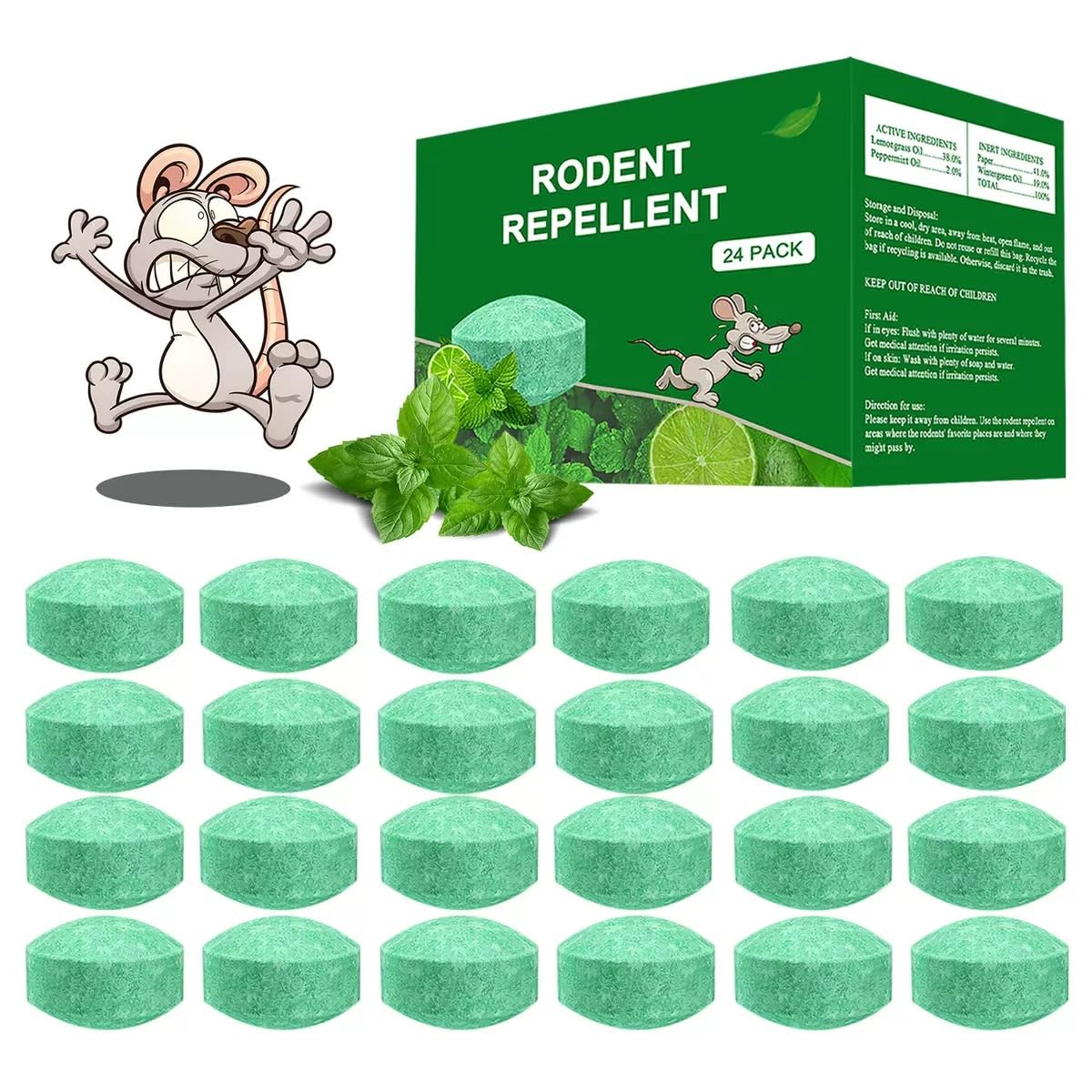 Photo 1 of Mouse Rodent Repellent, 24 Pack Peppermint Oil to Repel Mice and Rats– Works for Mice Repellent, Squirrels, Indoor/Outdoor Use, Safe for Homes & Pets