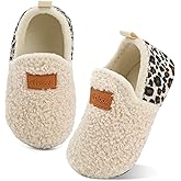 XIHALOOK Toddler Boys Girls House Slippers with Microfleece Lining Cozy Household Shoes Non-slip for Kids