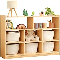 OOOK Montessori Bookshelf and Toy Storage Organizer, 2-Tier