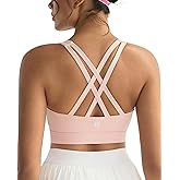 RUNNING GIRL Sports Bra for Women,Strappy Running Criss-Cross Back High Impact Sports Bra with Sewn in Pads