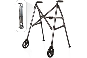 Stander Wonder Walker, Lightweight Foldable Space Saver Rolling Walker for Adults, Seniors, and Elderly, Compact Travel Walke
