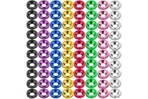 LAGEFEFE [80PCS] M3 Finishing Countersunk Washers, Anodized Aluminum Alloy, Head Washers Gaskets Cup Shim for Screw RC/FPV/PC/Drone/Mechanical Accessories Parts, Mixed Color