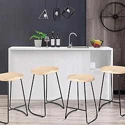 HeuGah Bar Stools Set of 4, Saddle Seat Bar Stools