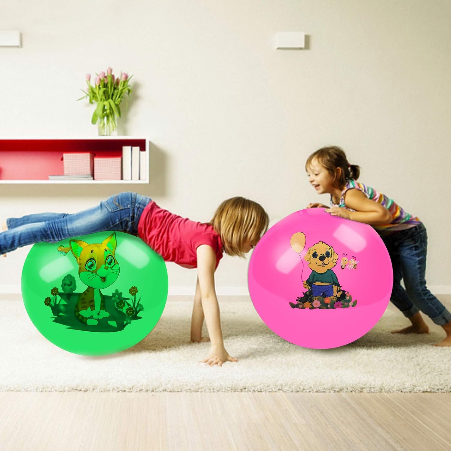 Hymaz Space Hopper for Kids Ages 3+, 18 Inch Jumping Ball Bouncy Hoppers with Handle - Image 4