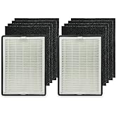 PUREBURG LV-H126-RF Replacement Filter Compatible with LEVOIT LV-H126 Air Purifier,2-Pack H13 HEPA + 8 x Activated Carbon Pre-Filters, Air Clean Dust VOCs