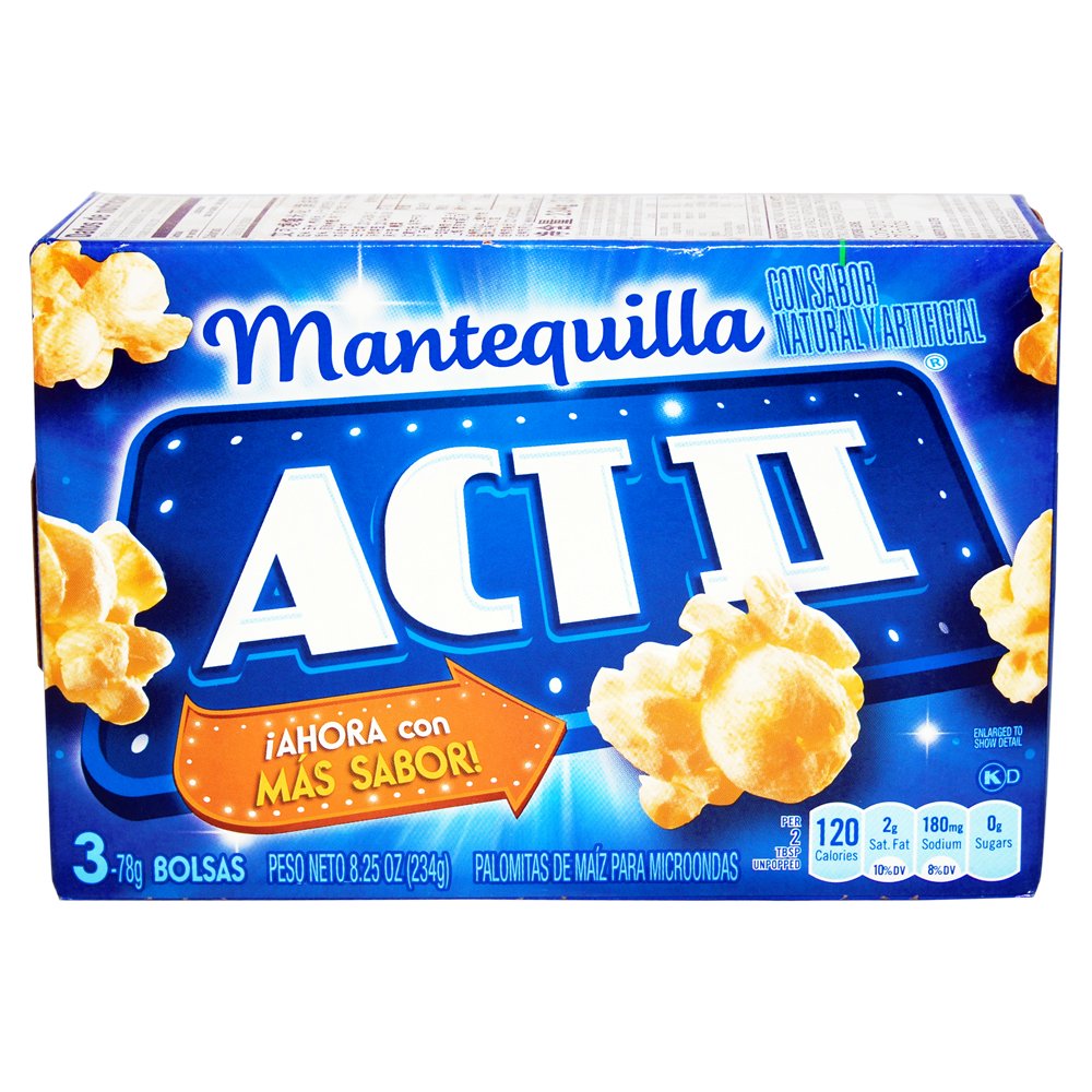 Amazon.com: *Act II Butter Natural Flavor Popcorn 3 pk 8.25 oz