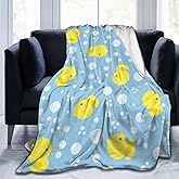 Perinsto Cute Rubber Ducks Throw Blanket Ultra Soft Warm All Season Decorative Fleece Blankets for Bed Chair Car Sofa Couch Bedroom 80"X60"