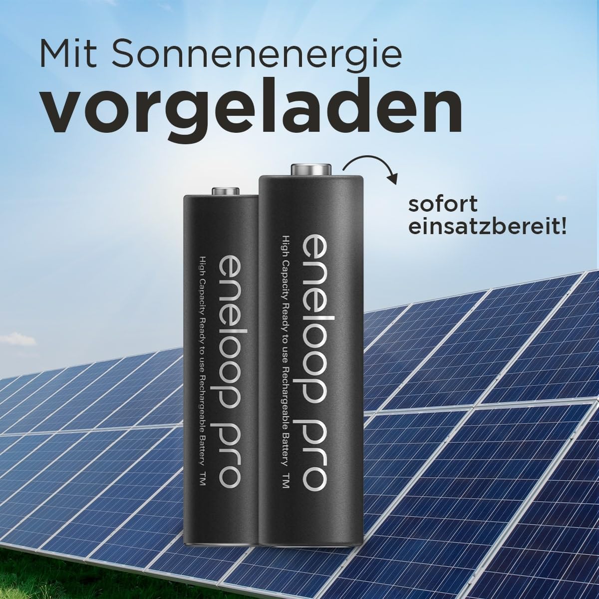 eneloop pro, AAA/Micro Ni-MH Akku, 2er-Pack, Kapazität mit min. 930 mAh, Ready-to-Use Ni-MH Akkus, bis zu 500 Mal wiederaufladbar, plastikfreier Verpackung, pro, schwarz 6