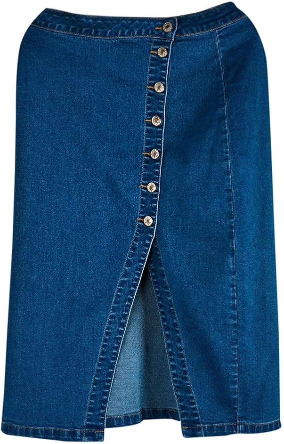 knee length button down skirt
