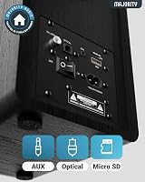 MAJORITY D40 Active Bluetooth Bookshelf Speakers 60W 4" Drivers with Remote view 5