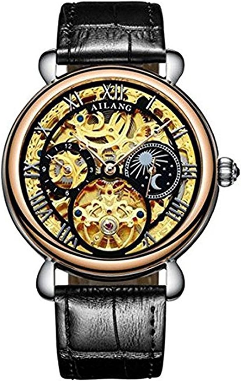 WhatsWatch Business Watches Tourbillon Mens Luxury Brands Shockproof Waterproof Watch Strap Men Mechanical Watch Automatic Skeletal -298