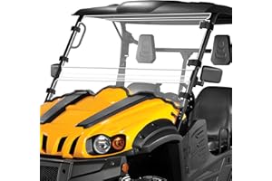 MDPROMCP Front Windshield Scratch Proof Compatible with Massimo MSU HiSun Axis Coleman Outfitter Bighorn Challenger 500 700 UTV Windshield Heavy Duty PC Clear