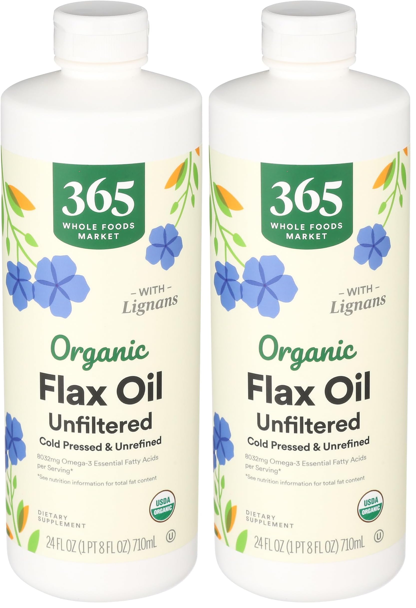 365 by Whole Foods Market, Organic Flax Oil High Lignan, 24 Fl Oz (Pack of 2) Image