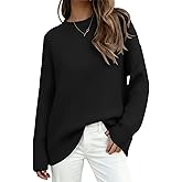 PRETTYGARDEN Womens Spring Sweaters 2026 Casual Chunky Crewneck Long Sleeve Ribbed Knit Oversized Pullover Sweater Tops