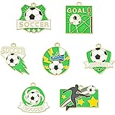 Stiesy 35 Pcs Soccer Charms Sports Ball Dangle Jewelry Football Enamel Metal Charm Bulk for Jewelry Bracelets Necklaces Making DIY Crafts