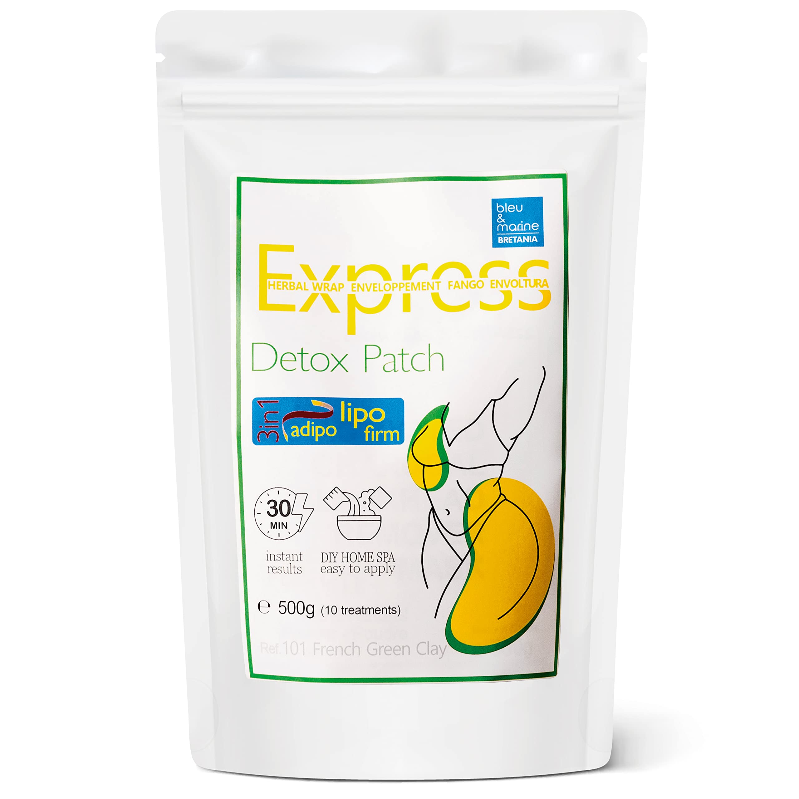 Bio Organic Green Clay Powder, 100% Natural, Green Clay for DETOX, Firming Body Wrap, Skin Exfoliating, Natural Skin Care, Cellulite Clay - 500 g