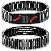 KLIFOWDY Easter Basket Stuffers-Baseball Gifts for Men Boys Coach Team Kids Player Baseball Bracelet Party Favors Accessories Religious Christian Bible Adjustable Stainless Steel Jewelry Gifts